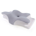 Oreiller ergonomique papillon en mousse à mémoire de forme, gris