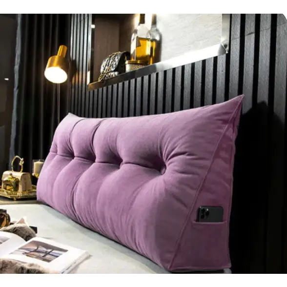Oreiller compensé en peluche, garnissage coton, trois longueurs, violet