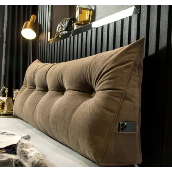 Oreiller compensé en peluche, garnissage coton, trois longueurs, marron