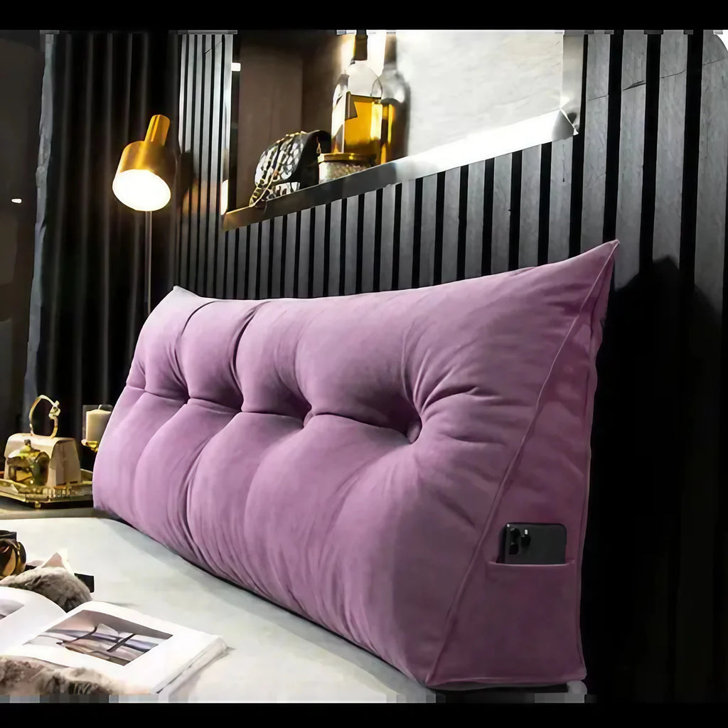 Oreiller compensé en peluche, garnissage coton, trois longueurs, violet