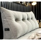 Oreiller compensé en peluche, garnissage coton, trois longueurs, gris