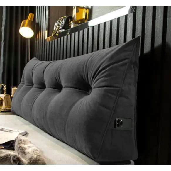 Oreiller compensé en peluche, garnissage coton, trois longueurs, noir