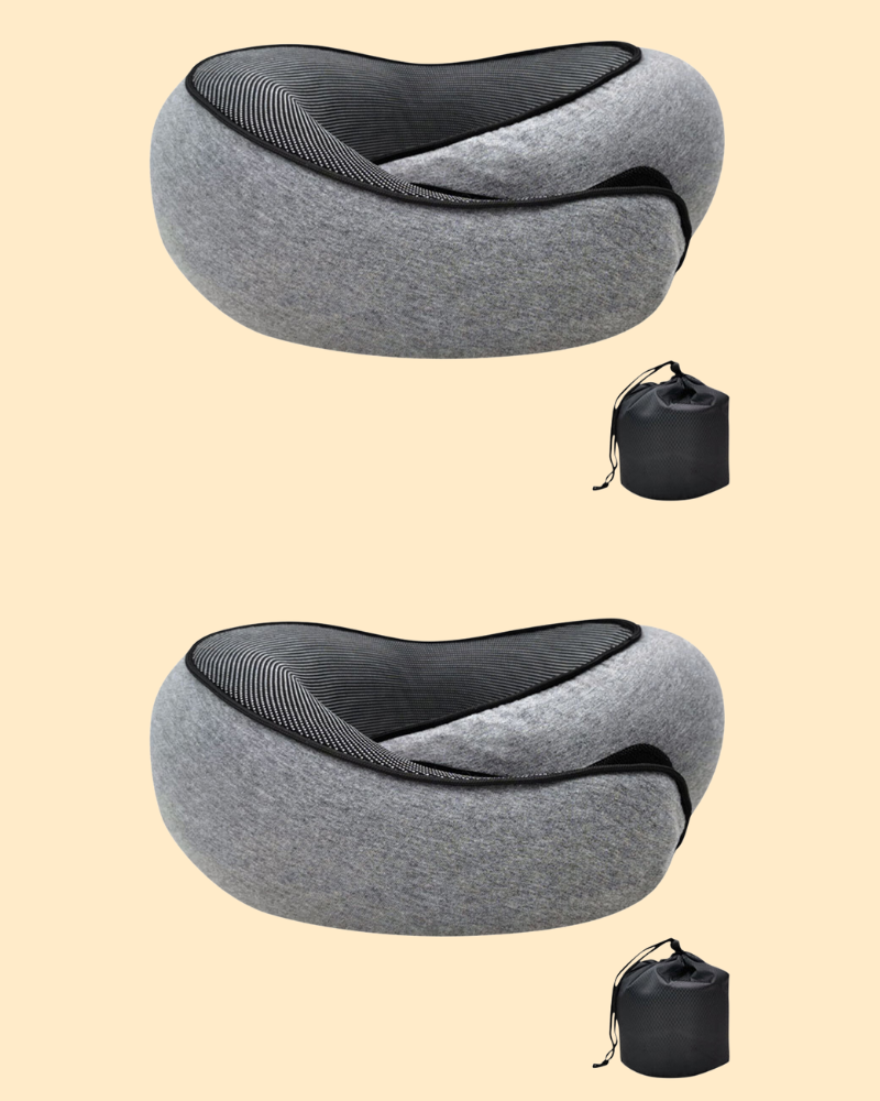 Coussin cervical de voyage en mousse à mémoire de forme, gris foncé