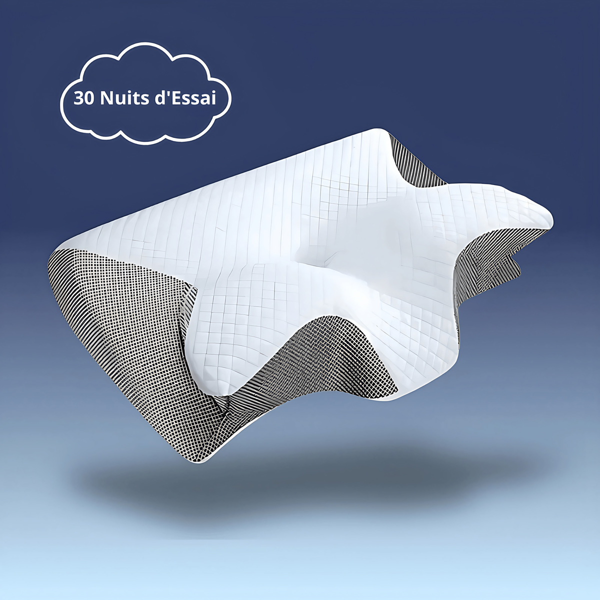Oreiller orthopédique ergonomique, soutien de la nuque, trois coloris, gris