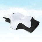 Oreiller ergonomique à mémoire de forme, mousse haute densité, noir