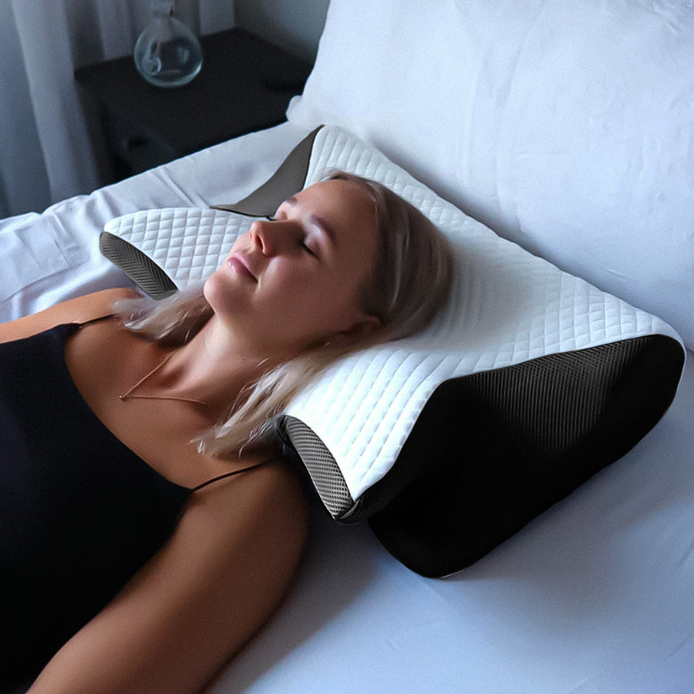 Oreiller ergonomique à mémoire de forme, mousse haute densité
