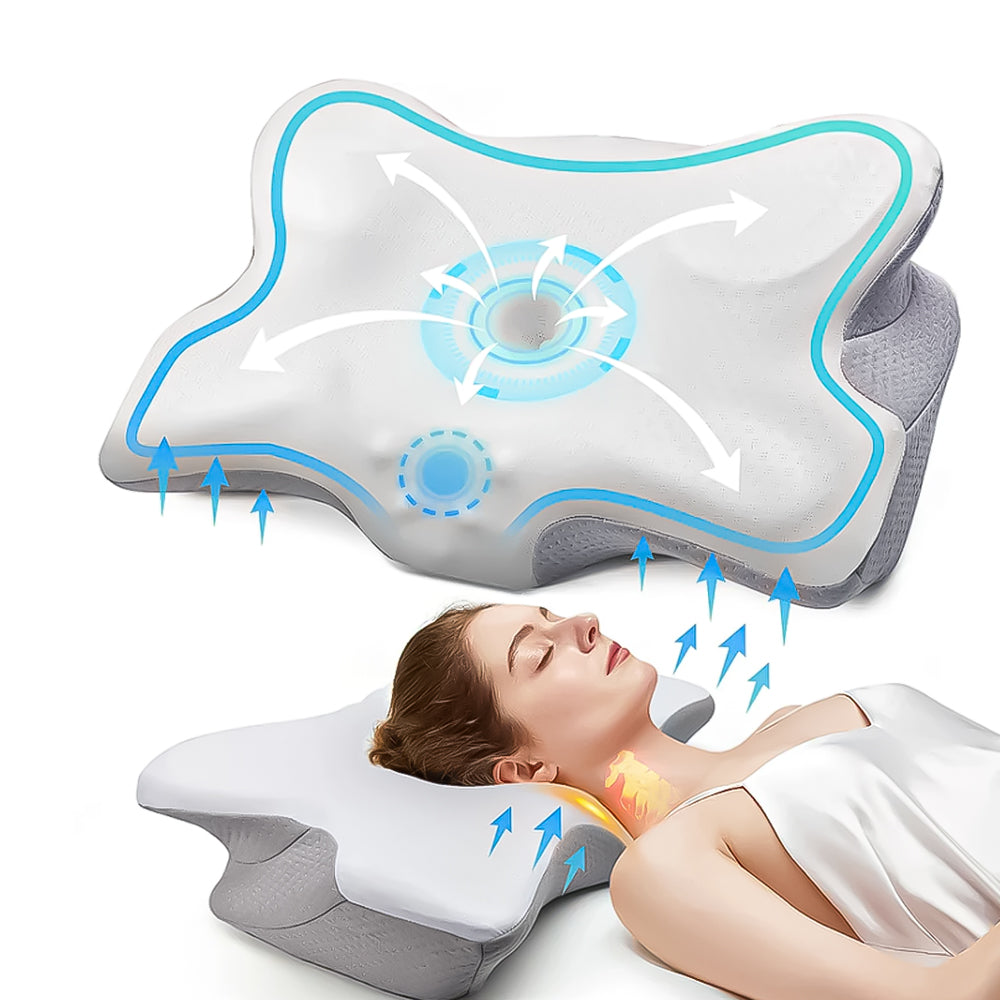 Oreiller ergonomique à mémoire de forme, mousse haute densité