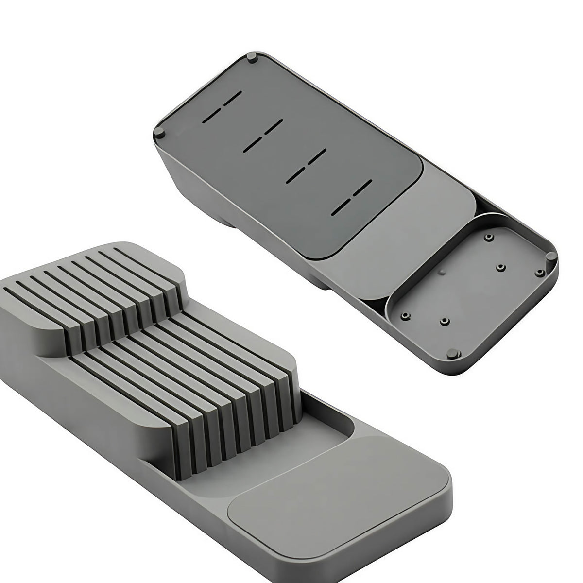 Range-couverts pour tiroir de cuisine, gris ou blanc
