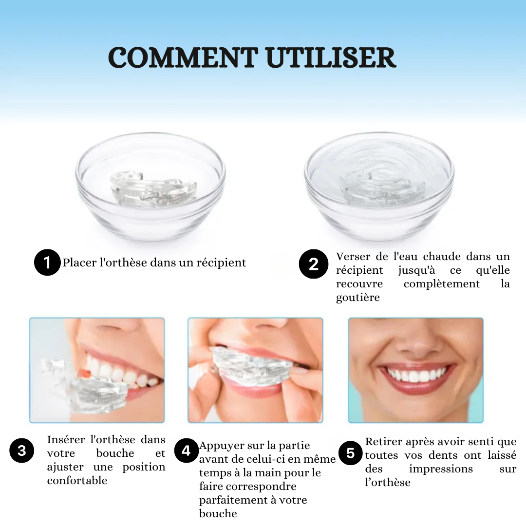 Gouttière de nuit en silicone souple, deux modèles