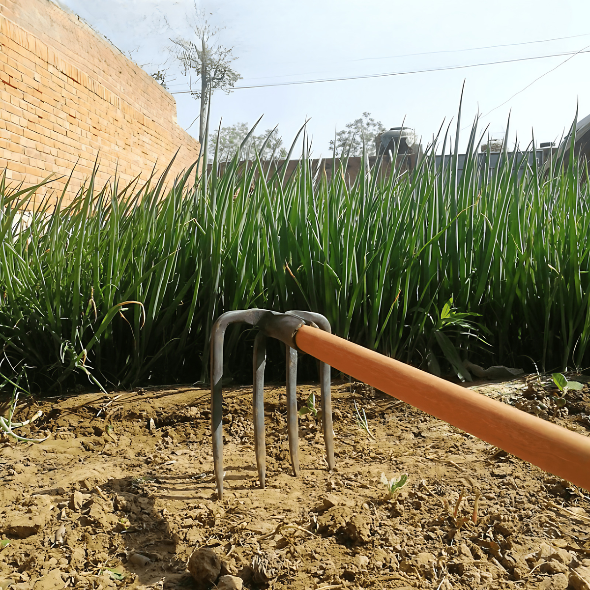 Fourche de jardin en acier, 2, 3 ou 4 dents, manche non inclus