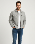Surchemise homme non doublée, coupe droite, du XS au 3XL, gris