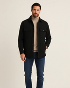 Surchemise homme non doublée, coupe droite, du XS au 3XL, noir