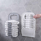 Panier à linge suspendu mural, gris clair ou ivoire