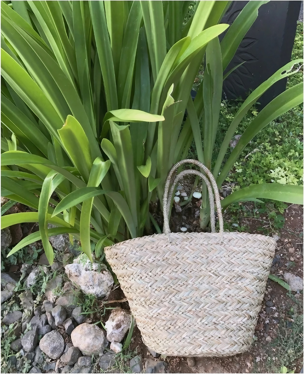 Panier de plage femme tressé, doublure à cordon, 52 x 29 cm
