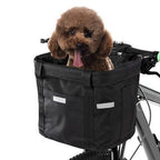 Panier de vélo pour chien à fixer au guidon, pliable, noir ou rouge