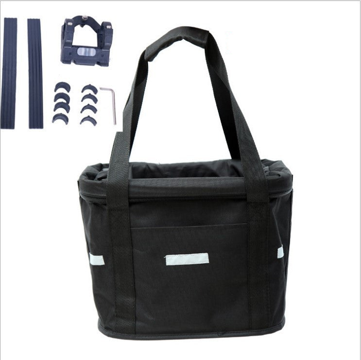 Panier de vélo pour chien à fixer au guidon, pliable, noir ou rouge