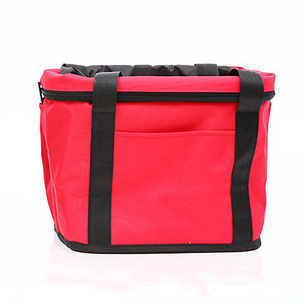 Panier de vélo pour chien à fixer au guidon, pliable, noir ou rouge, rouge