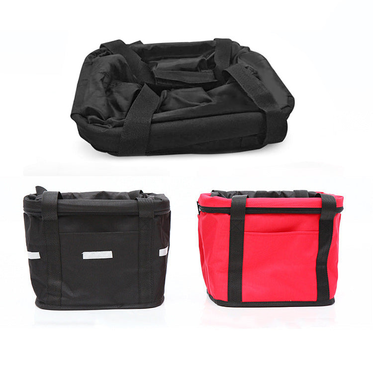Panier de vélo pour chien à fixer au guidon, pliable, noir ou rouge