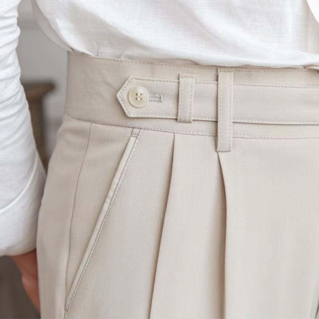 Pantalon à pinces homme taille haute, noir, beige ou camel