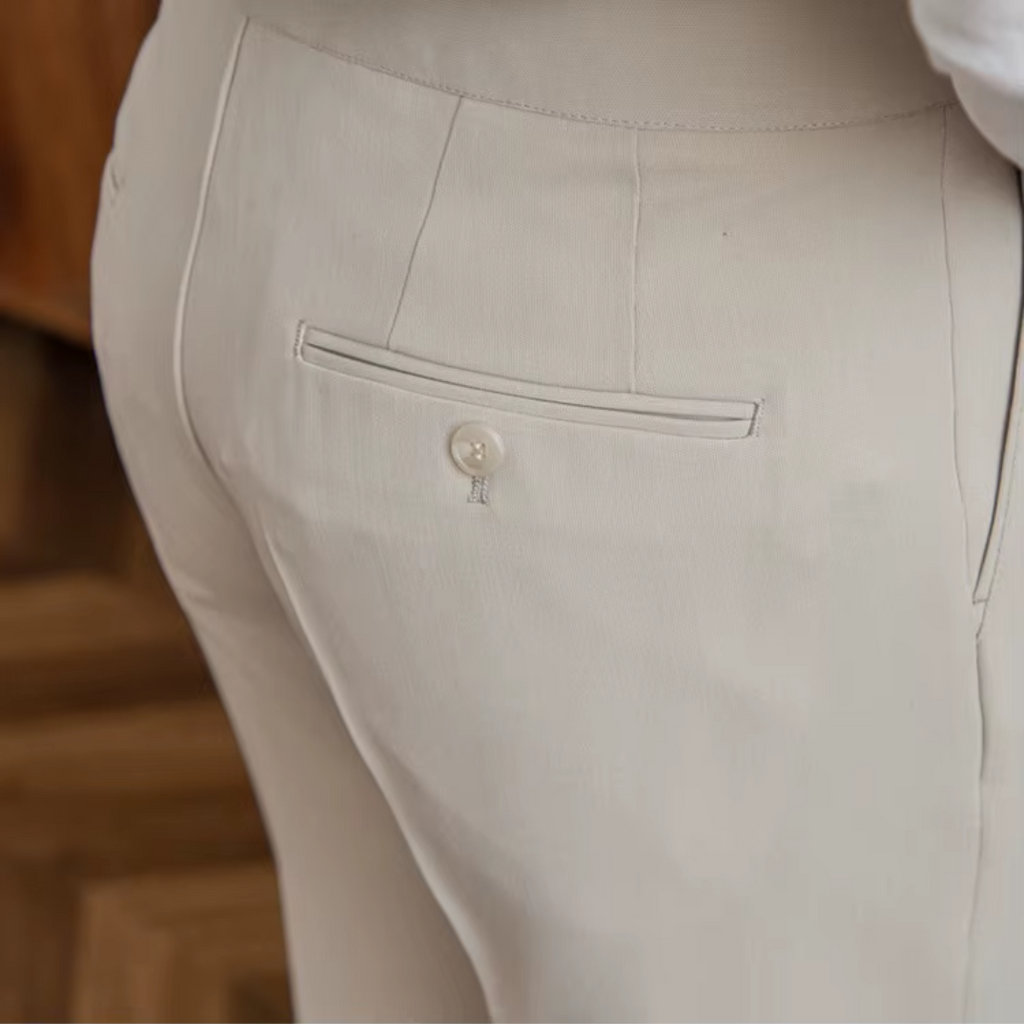 Pantalon à pinces homme taille haute, noir, beige ou camel