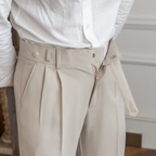 Pantalon à pinces homme taille haute, noir, beige ou camel