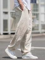 Pantalon ample homme pour l'été, kaki, du XS au 4XL