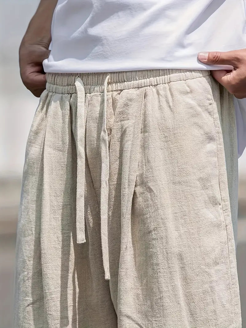 Pantalon ample homme pour l'été, kaki, du XS au 4XL