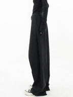 Pantalon ample femme coupe large, noir ou gris