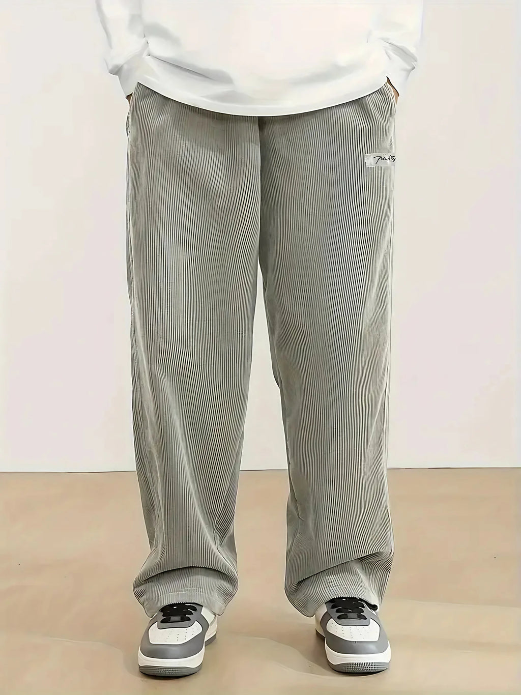 Pantalon ample homme gris, coupe décontractée, du S au 2XL