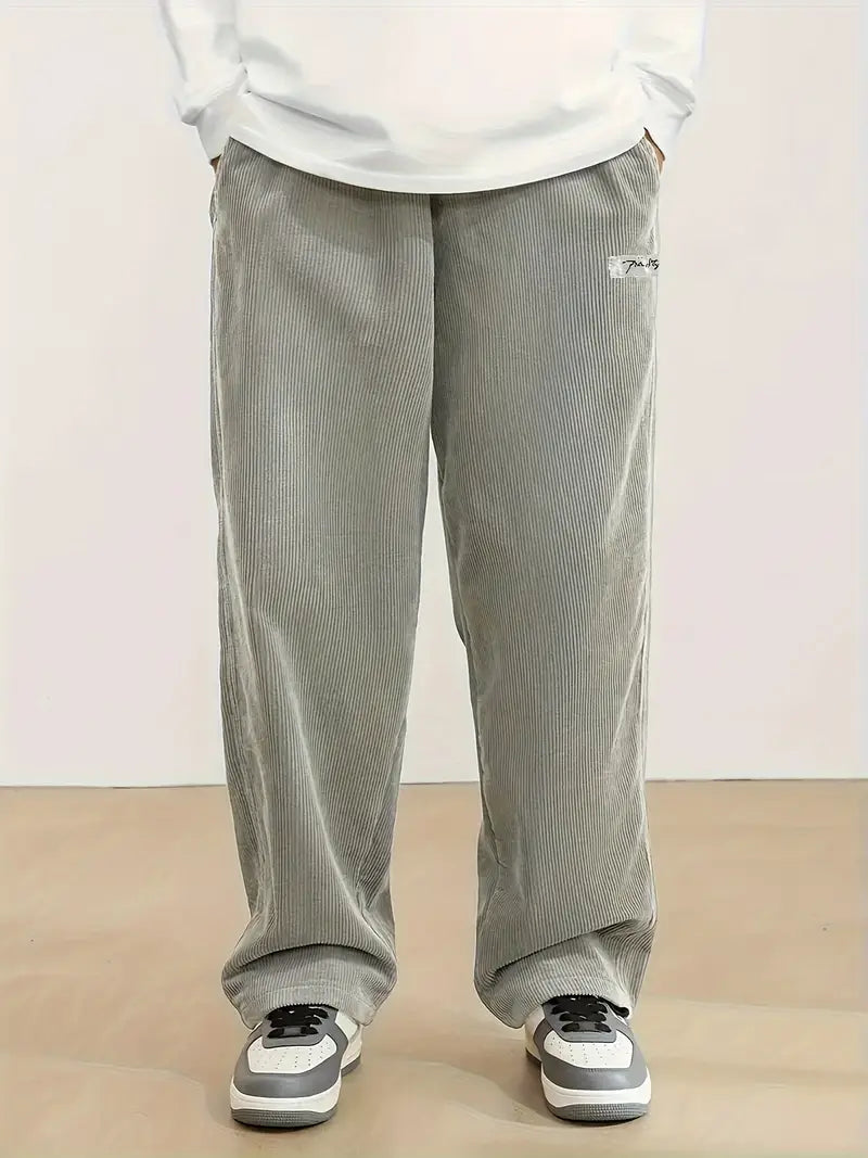 Pantalon ample homme gris, coupe décontractée, du S au 2XL
