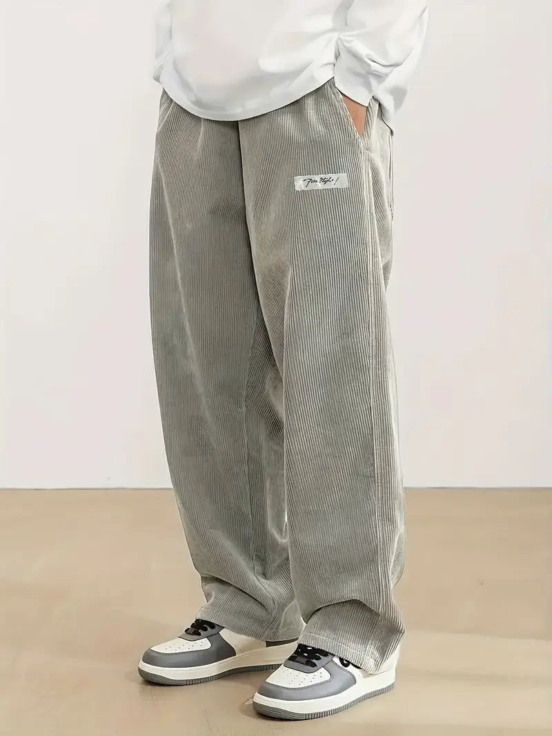 Pantalon ample homme gris, coupe décontractée, du S au 2XL
