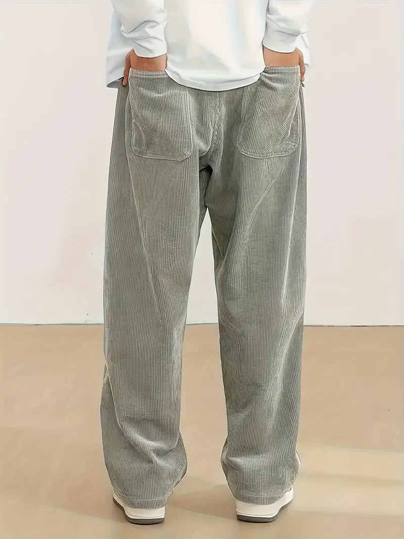 Pantalon ample homme gris, coupe décontractée, du S au 2XL