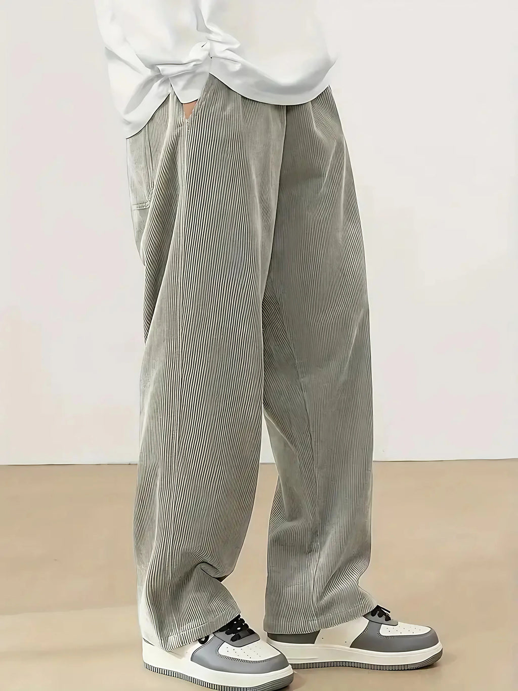 Pantalon ample homme gris, coupe décontractée, du S au 2XL, gris