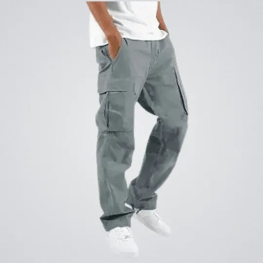 Pantalon cargo homme coupe droite, poches multiples, sept coloris