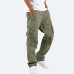Pantalon cargo homme à poches, quatre coloris, du S au 3XL, vert foncé
