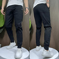 Pantalon cargo homme extensible, coutures renforcées, taille ajustable, noir