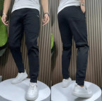 Pantalon cargo homme extensible, coutures renforcées, taille ajustable, noir