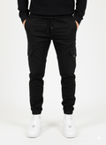 Pantalon cargo homme taille élastique à cordon, six coloris, noir