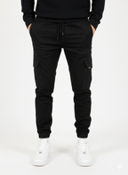 Pantalon cargo homme taille élastique à cordon, six coloris, noir