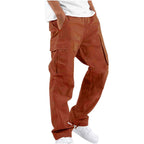 Pantalon cargo homme à poches, six coloris, du S au 5XL, orange
