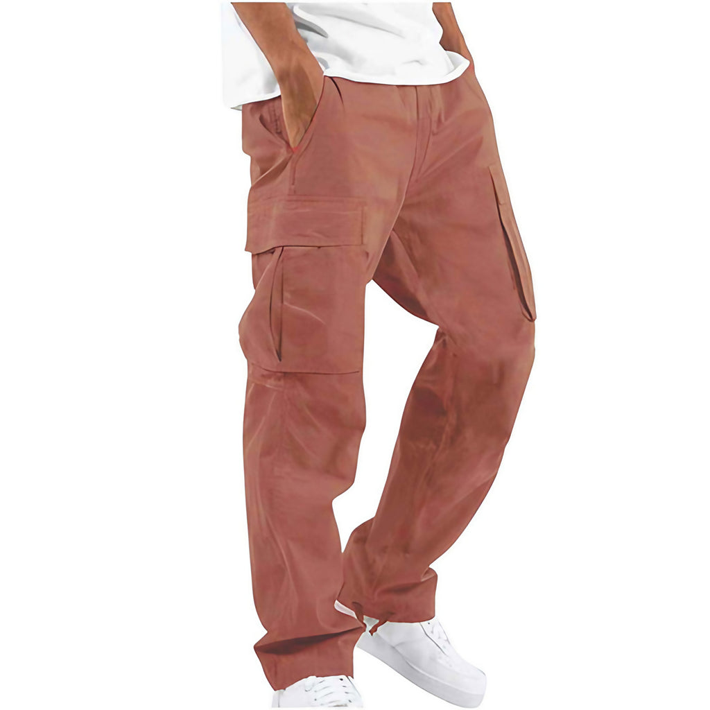 Pantalon cargo homme à poches, six coloris, du S au 5XL, rouge