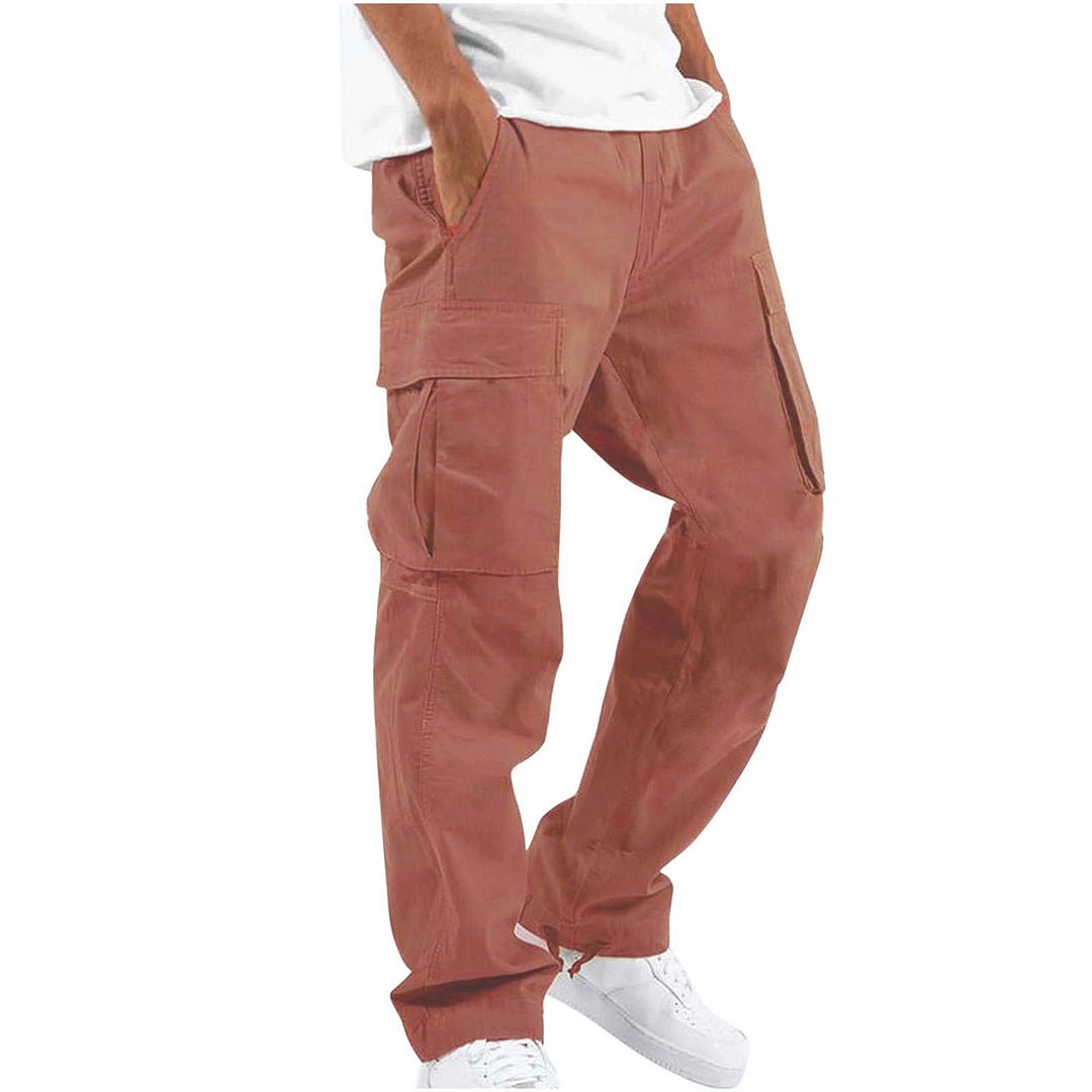 Pantalon cargo homme à poches, six coloris, du S au 5XL, rouge