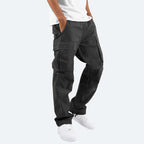 Pantalon cargo homme à poches, six coloris, du S au 5XL, noir