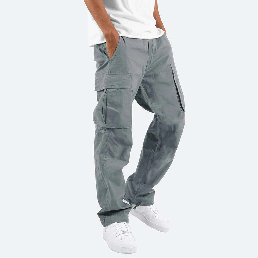 Pantalon cargo homme à poches, six coloris, du S au 5XL, gris