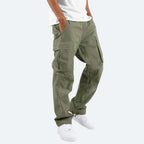 Pantalon cargo homme à poches, six coloris, du S au 5XL, vert