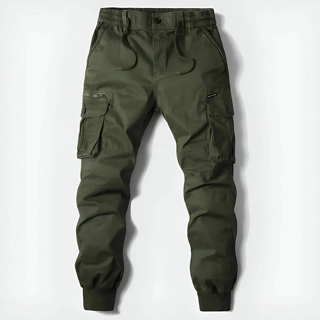 Pantalon cargo homme à braguette zippée, cinq coloris, du 29 au 40, vert