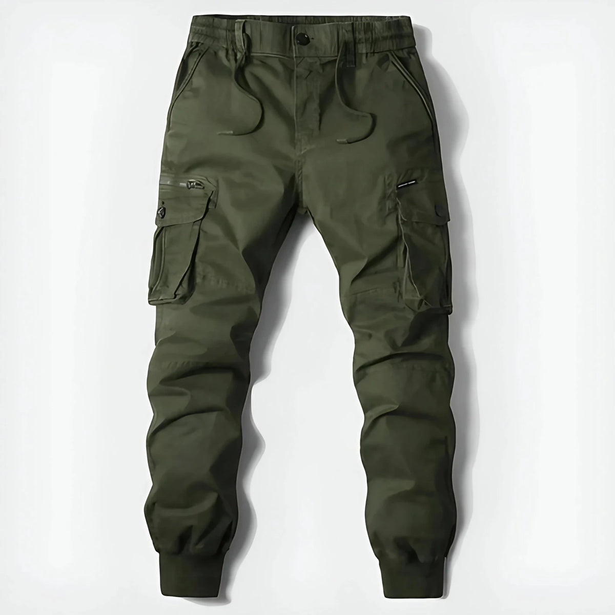 Pantalon cargo homme à braguette zippée, cinq coloris, du 29 au 40, vert