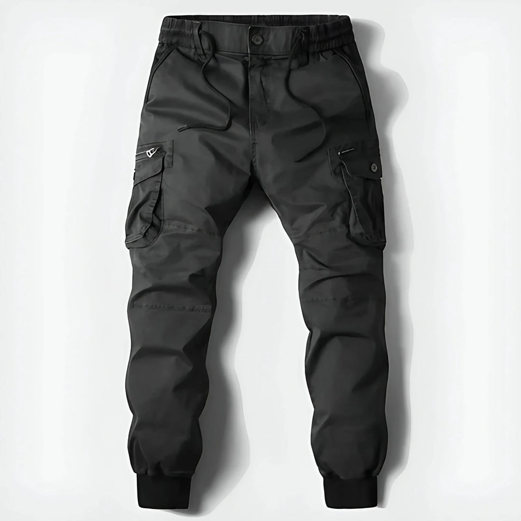 Pantalon cargo homme à braguette zippée, cinq coloris, du 29 au 40, noir