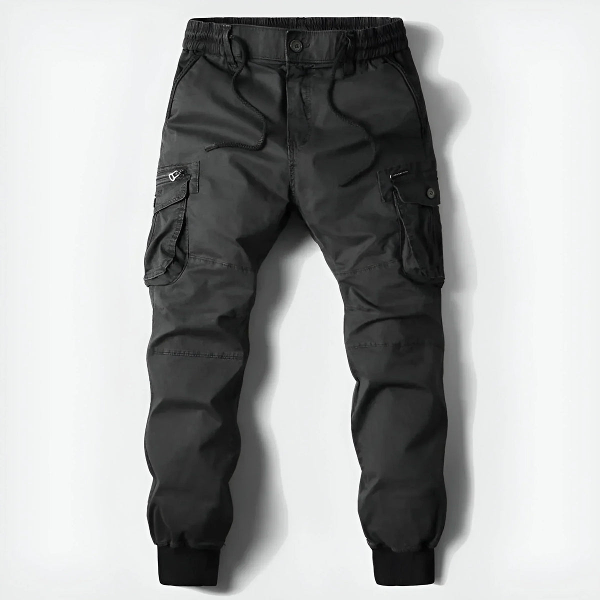 Pantalon cargo homme à braguette zippée, cinq coloris, du 29 au 40, noir