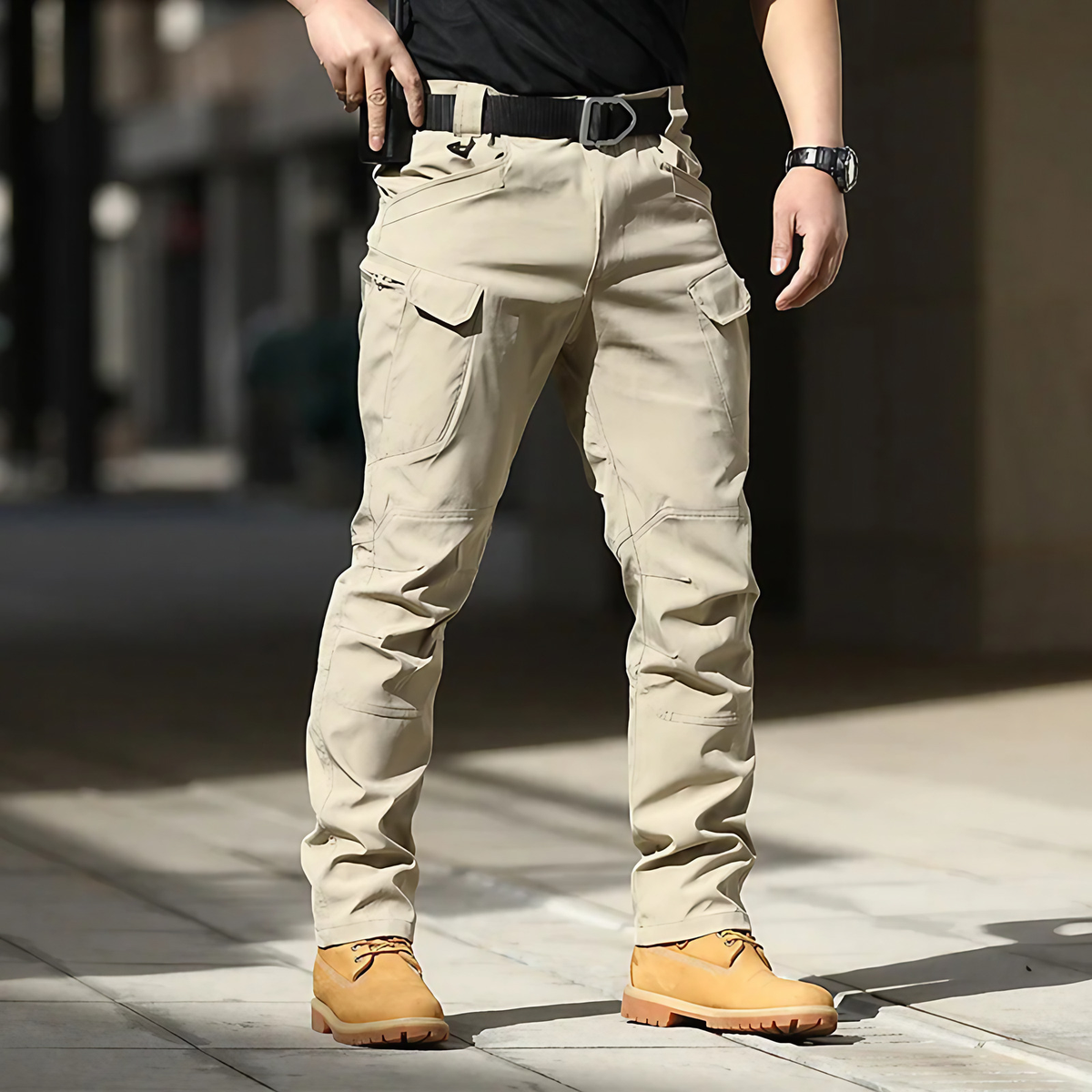 Pantalon cargo homme multipoches, treize coloris, S au 4XL, blanc